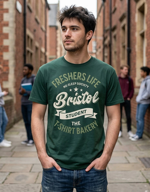 Customisable Freshers Life Bristol – No Sleep Society T-Shirt (TBS011T)