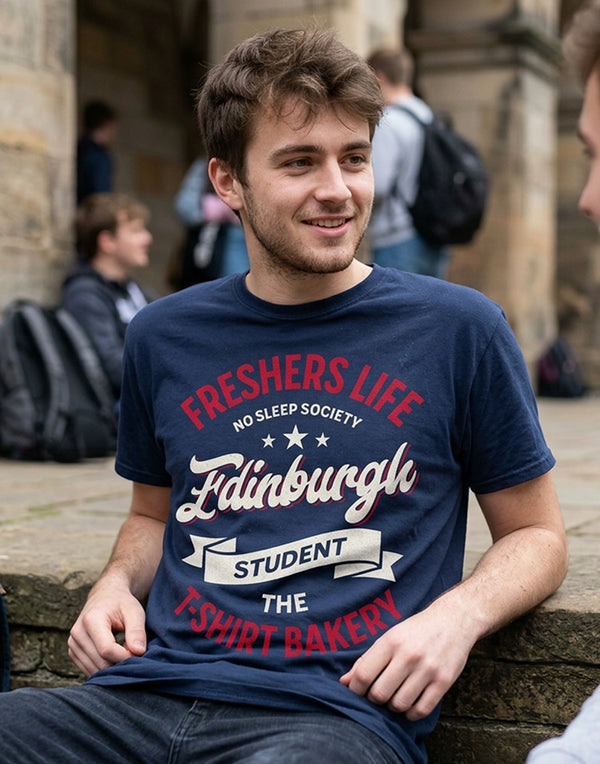 Customisable Freshers Life Edinburgh – No Sleep Society T-Shirt (TBS003T)