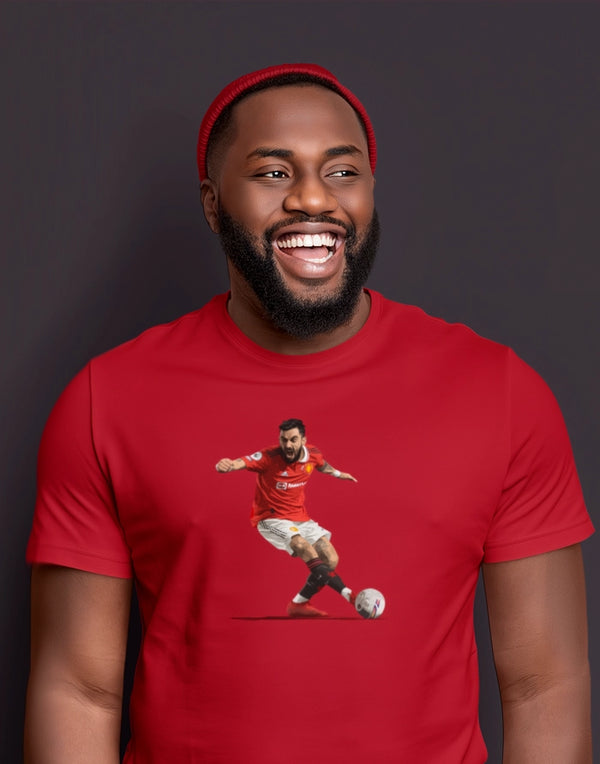 Manchester United t-shirt of Bruno Fernandes Fan T-shirt in Red.
