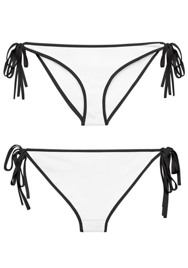 custom bikini bottoms white with black trim