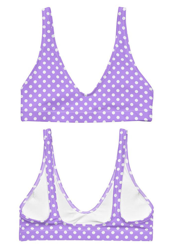 All-Over Print Recycled Bikini Top Flat Lilac