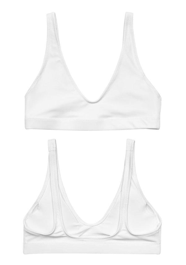 All-Over Print Recycled Bikini Top flat white
