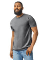 Gildan 64000 mens unisex adult Softstyle t-shirt charcoal front View 
