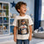 Boy wearing a personalised photo T-shirt