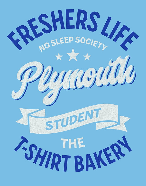 Customisable Freshers Life Plymouth – No Sleep Society T-Shirt (TBS008T)