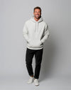 JH001 AWDis College Unisex White Hoodie Men's Full Body