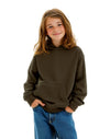 JH001J AWDis Kids Hoodie Olive Green Front View 