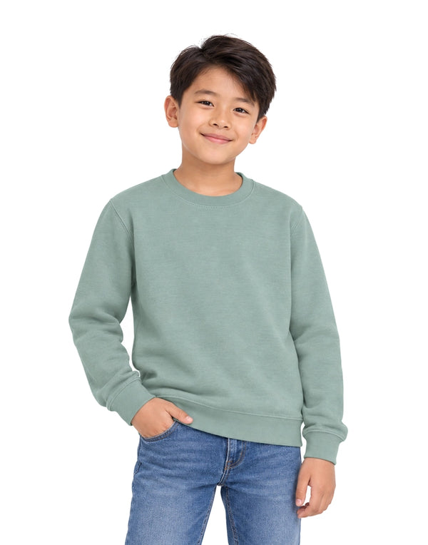 AWDis JustHoods Kids Sweatshirt: Dusty Green (JH030J)
