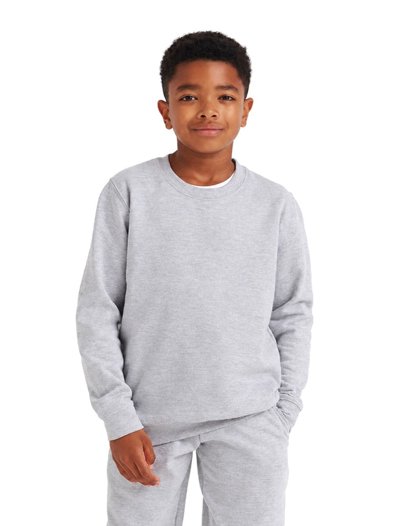 AWDis JustHoods Kids Sweatshirt: Heather Grey (JH030J)