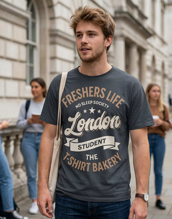 Customisable Freshers Life London – No Sleep Society T-Shirt (TBS004T)
