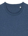 STTU169 Stanley Stella Creator 2.0 T-shirt in Heather Blue Close-up Detial Front View