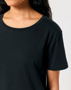 STTW173 Stanley Stella Serena Women's Black T-Shirt Closeup View
