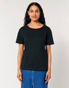 STTW173 Stanley Stella Serena Women's Black T-Shirt Front View
