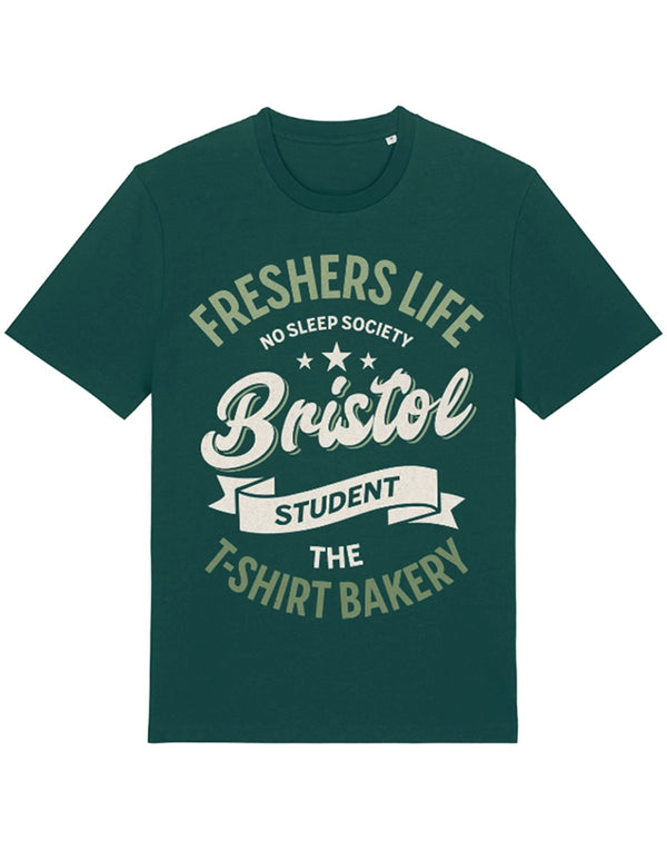 Customisable Freshers Life Bristol – No Sleep Society T-Shirt (TBS011T)