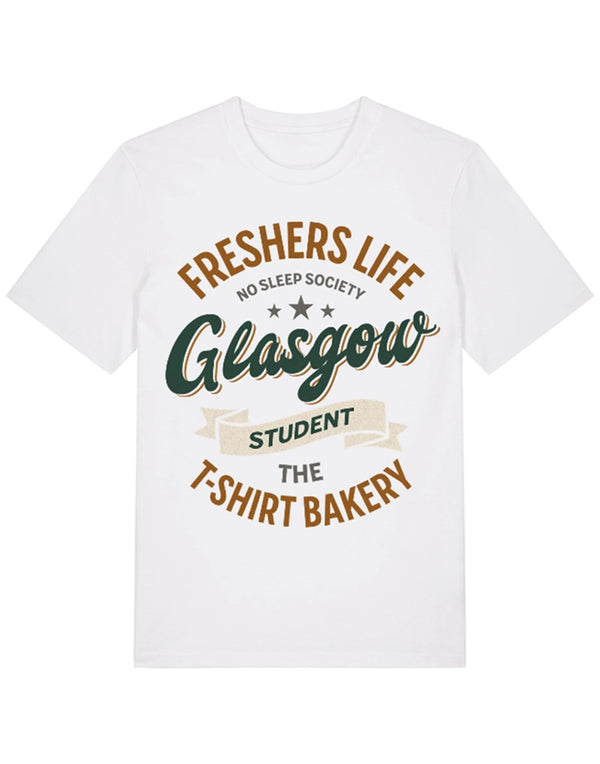 Customisable Freshers Life Glasgow – No Sleep Society T-Shirt (TBS012T)
