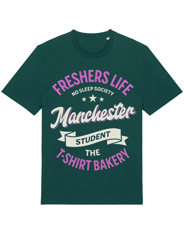 Customisable Freshers Life Manchester – No Sleep Society T-Shirt (TBS002T)