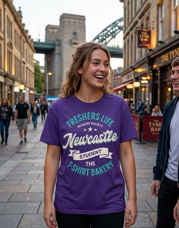 Customisable Freshers Life Newcastle – No Sleep Society T-Shirt (TBS010T)