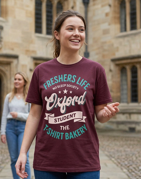 Customisable Freshers Life Oxford – No Sleep Society T-Shirt (TBS001T)