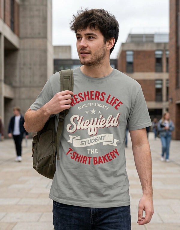 Customisable Freshers Life Sheffield – No Sleep Society T-Shirt (TBS009T)