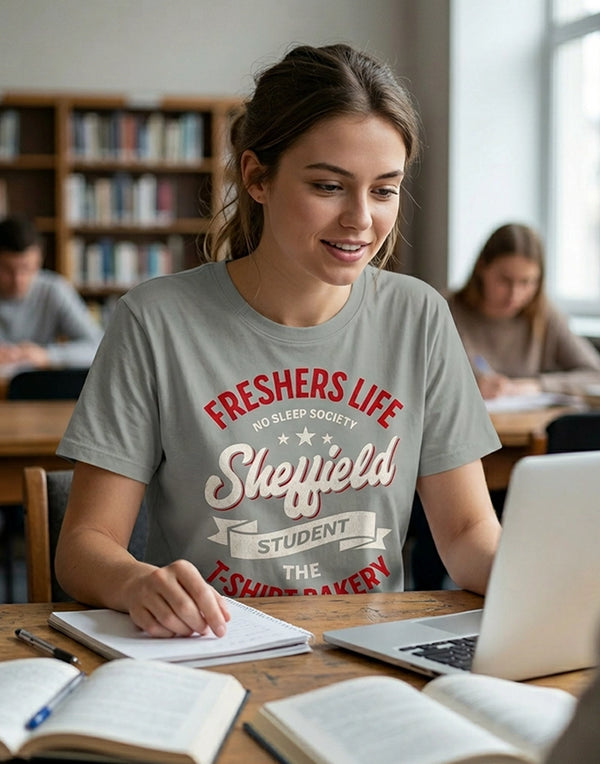 Customisable Freshers Life Sheffield – No Sleep Society T-Shirt (TBS009T)