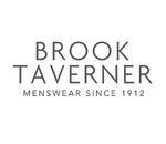 Brook Taverner menswear logo on a plain white background, with the brand name in large gray serif text and the tagline 'MENSWEAR SINCE 1912' below.