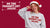 A woman wearing a red Santa hat and a light gray sweatshirt with red text reading 'ON THE NAUGHTY LIST (AGAIN)' poses against a solid red background, making a peace sign. A matching text graphic appears in the top-left corner.