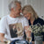 Man wearing a wedding photo T-shirt