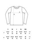 EP01L continental size guide long sleeve t-shirt 