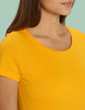 Model in Stella lover womens t-shirt close view