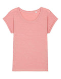womens stella rounder slub t-shirt in pink