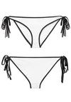 custom bikini bottoms white with black trim
